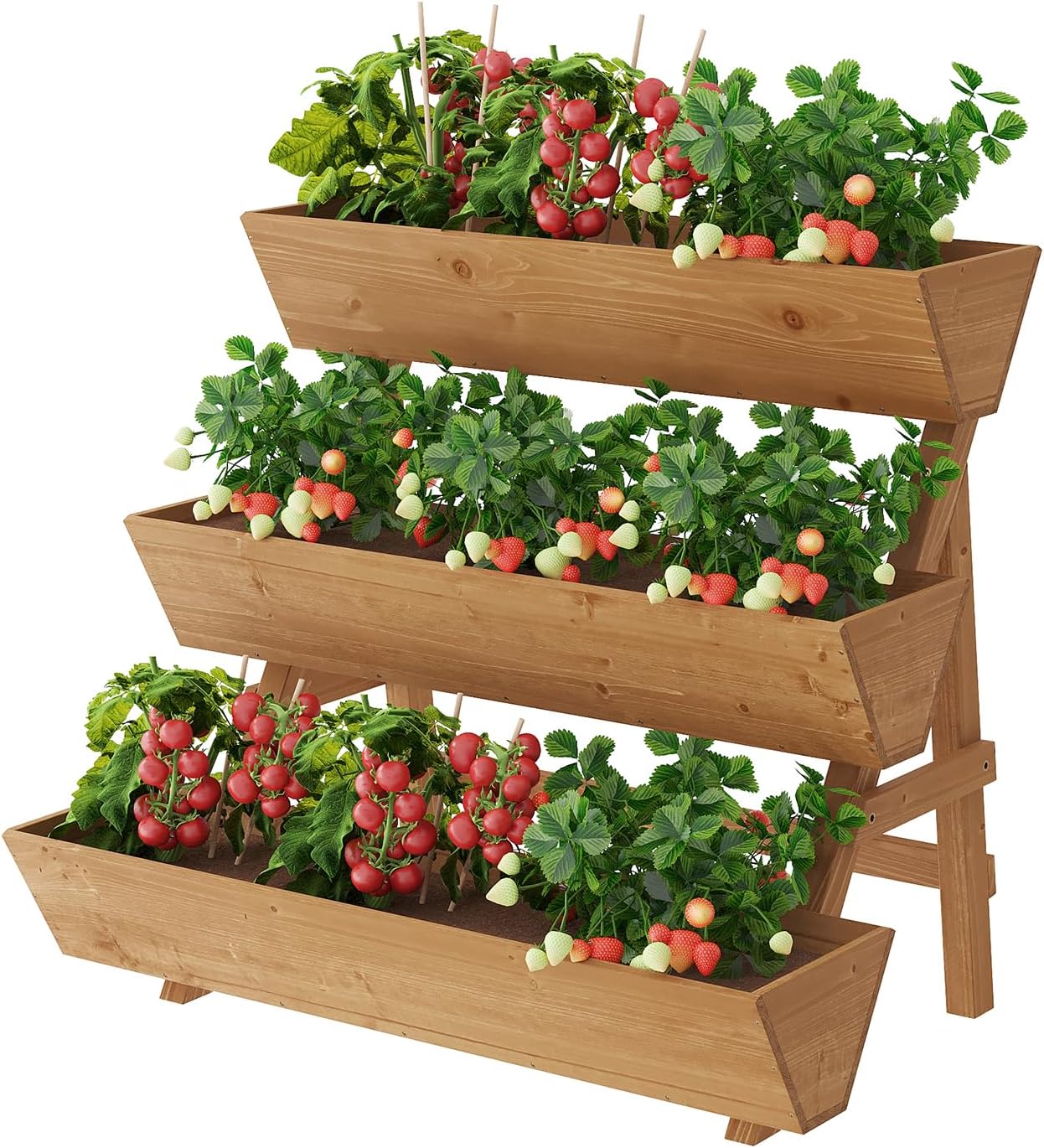 Raised Garden Bed - Veranda ve Balkon Bahçeciliği, Ahşap, Kahverengi