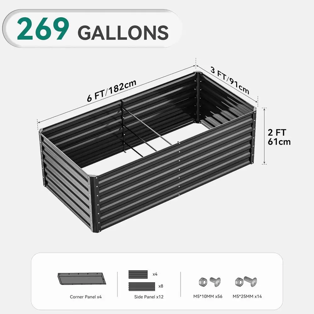6x3x2ft Büyük Galvanizli Metal - Garden Gloves incelemesi ve fiyatı